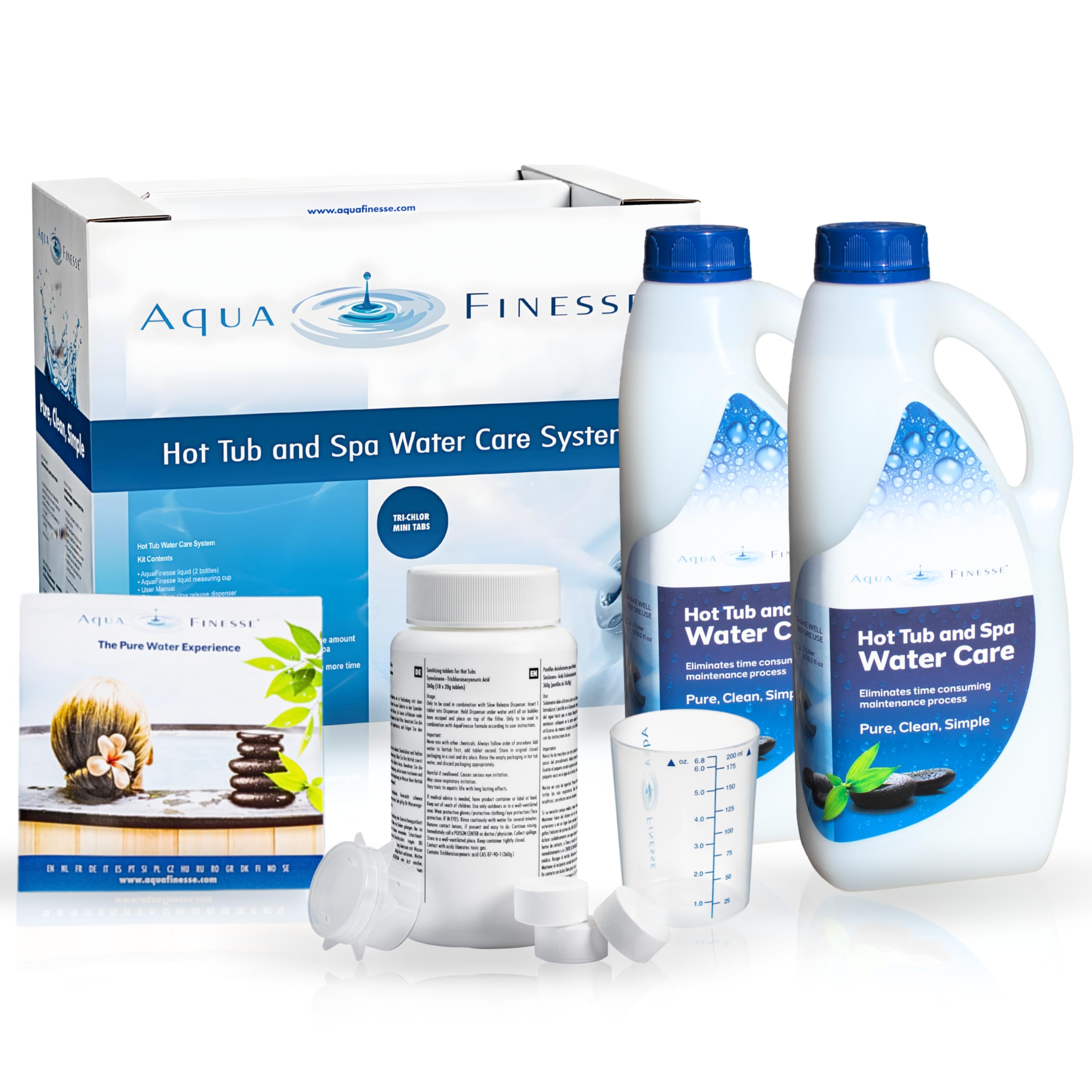 AquaFinesse Hot Tube Water Care Kit -Trichlor (Tabs)