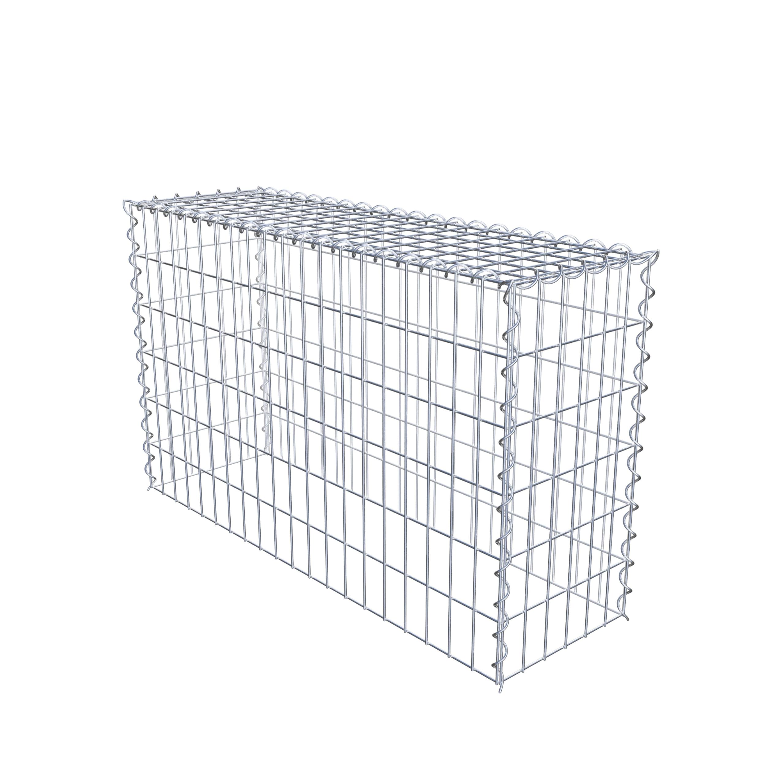 Gabionen-Steinkorb Eckig – 100x80x30 Cm, Maschen 10x10 Cm, Galvanisiert Verzinkt, Mit Spiralverschluss