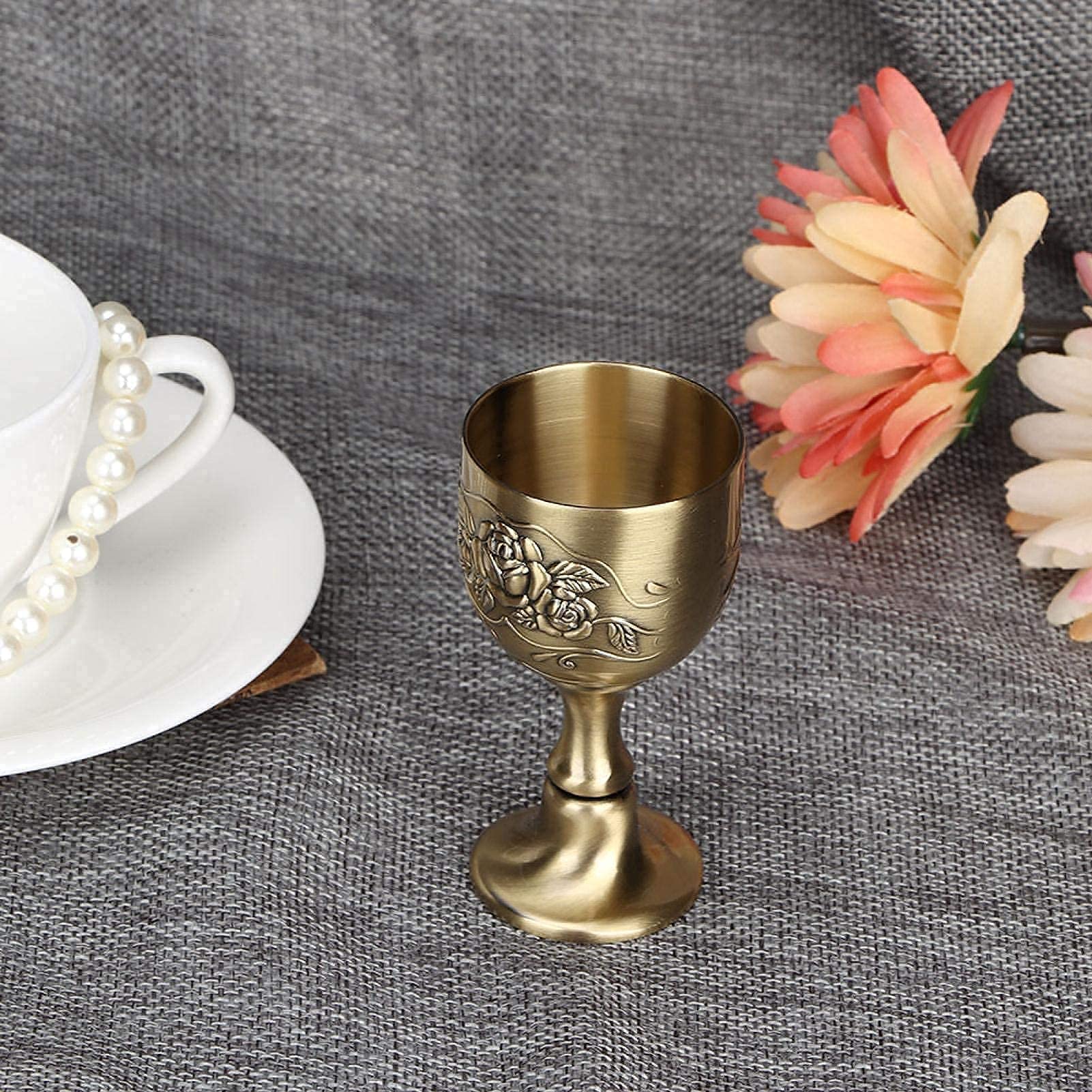 Vintage Medieval Metal Goblet - Engraved Chalice Wine Cup For Themed Parties, Home Decoration & Novelty Drinking Glass