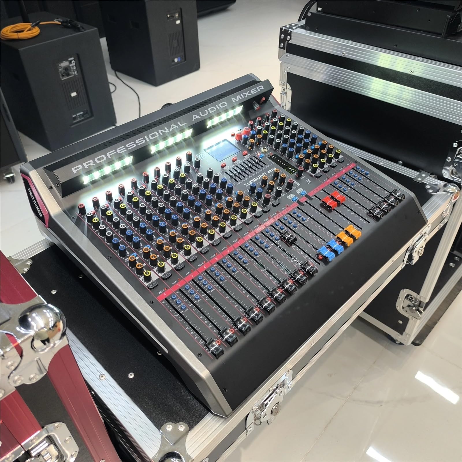 Mixer Audio, DJ Sound Controller Mixer Professionale 12/16/20 Canali Doppio 128DSP Performance Sul Palco USB MP3 Bluetooth Audio Studio per streaming live, podcasting, PC(VR-200)