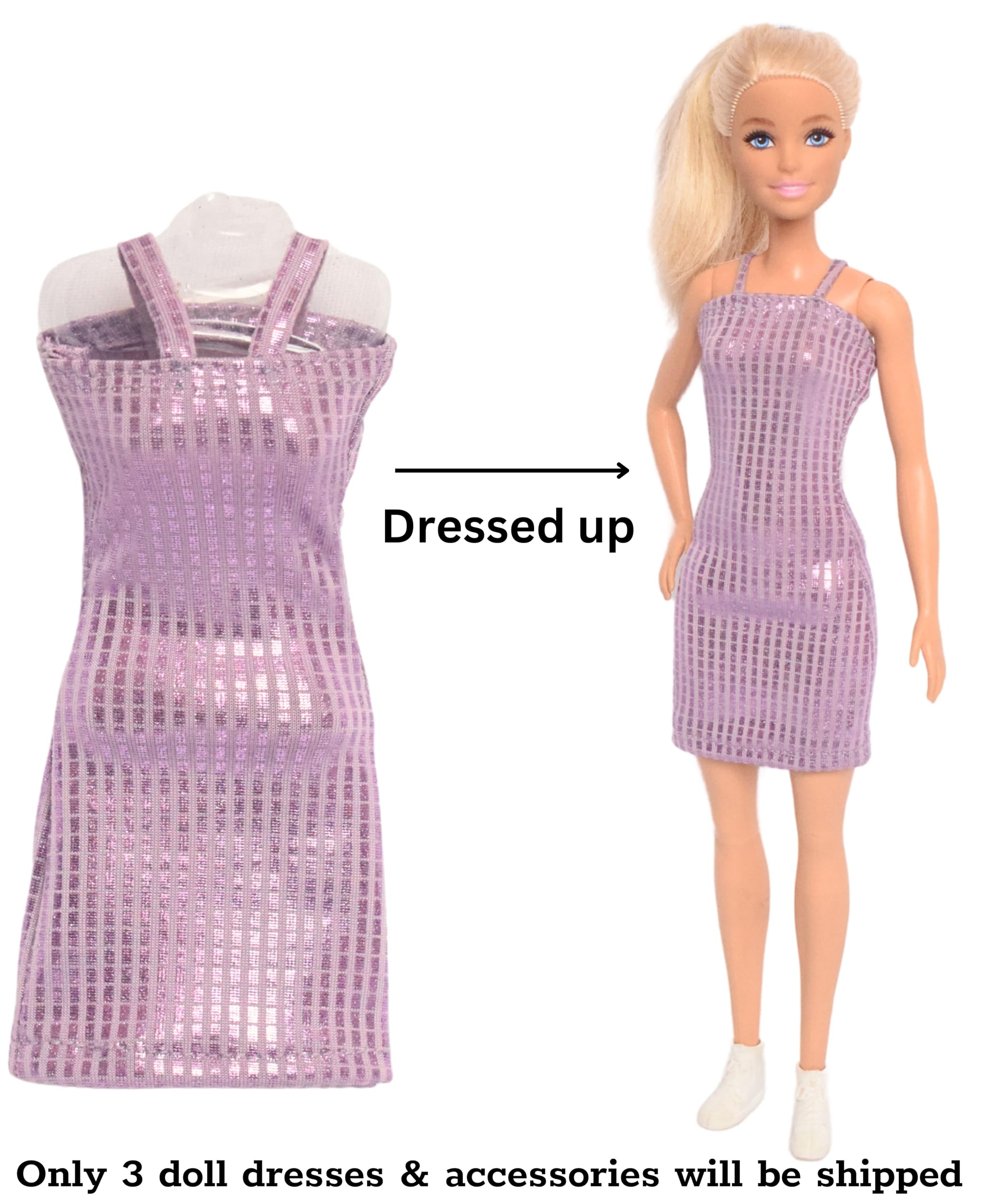 EL FIgo Doll Clothes, Doll Dresses and Accessories Featuring 3 Printed Outfits with Accessories (Tailored Doll Dress for 28 - 31 c.m Toy) 1