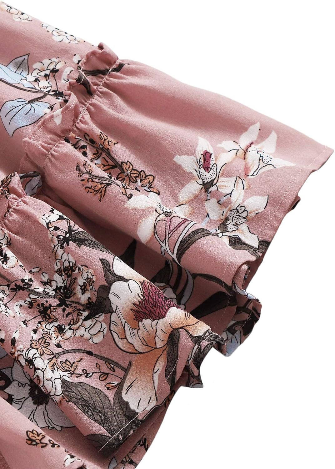 LYANER Women's 2 Piece Outfits Summer Lace Halter Cami Crop Top with Floral Mini Skirt Set - Image 4