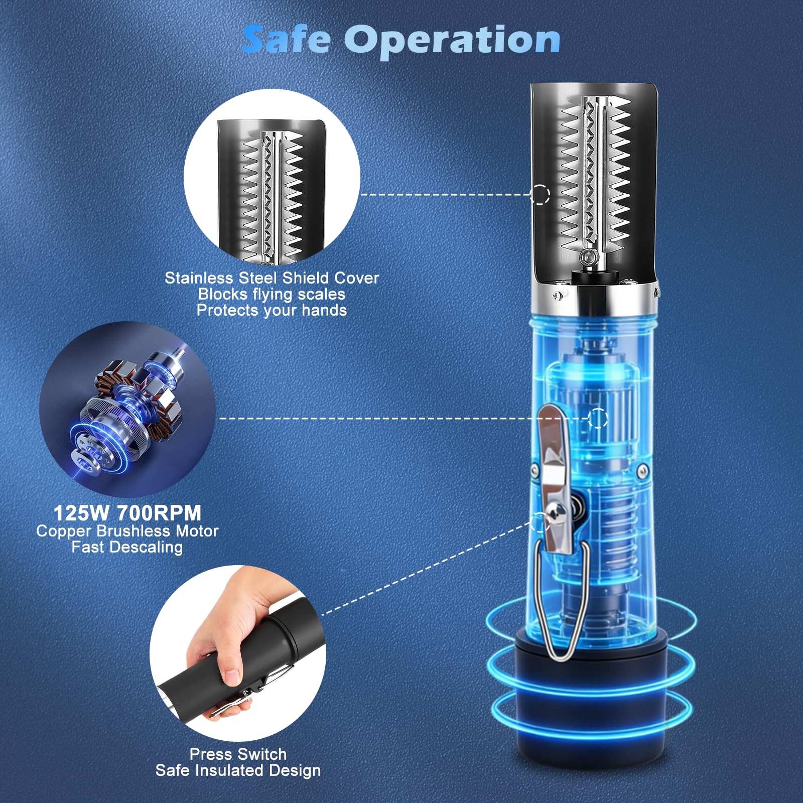 Écailleur électrique pour poissons, rechargeable sans fil, avec 2 têtes et gants – Outil professionnel en acier inoxydable pour la maison, le supermarché, le camping et la pêche