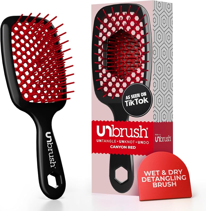 Cepillo desenredante FHI Heat Unbrush para un cepillado sin dolor en todos los tipos de cabello húmedo o seco — Cerdas antiestáticas DuoFlex duraderas, mango ligero, cepillo para cabello con ventilación | Cerdas antiestáticas DuoFlex, reduce la rotura, cojín con ventilación, mango ultraligero, para todo tipo de cabello