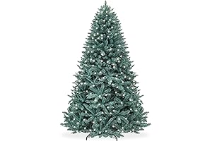 6ft Pre-Lit Blue Spruce Christmas Tree, Artificial Decorative Decor, Holiday with 250...
