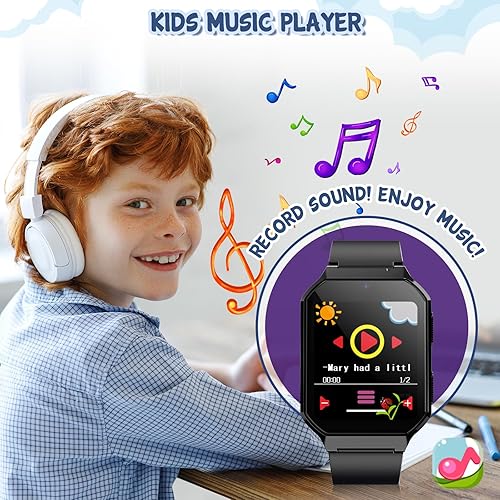 Miniatura 4 de Reloj inteligente para niños de 3 a 12 años y niñas, 26 juegos de rompecabezas, reloj inteligente con cámara, podómetro, cronómetro, reproductor de