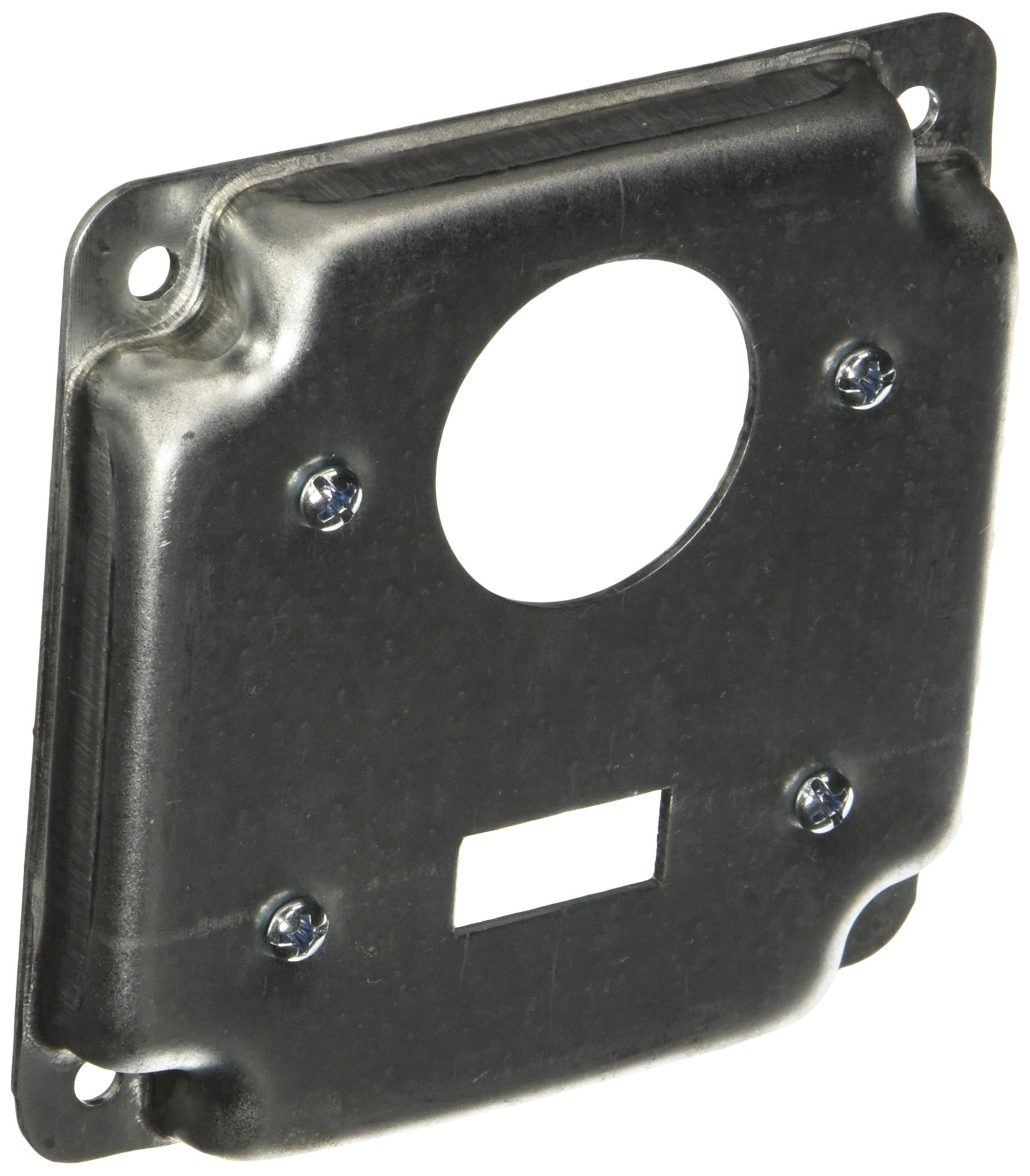 4 in. Square Cover, Exposed Work, Toggle Switch/1.406 in. Dia. Receptacle