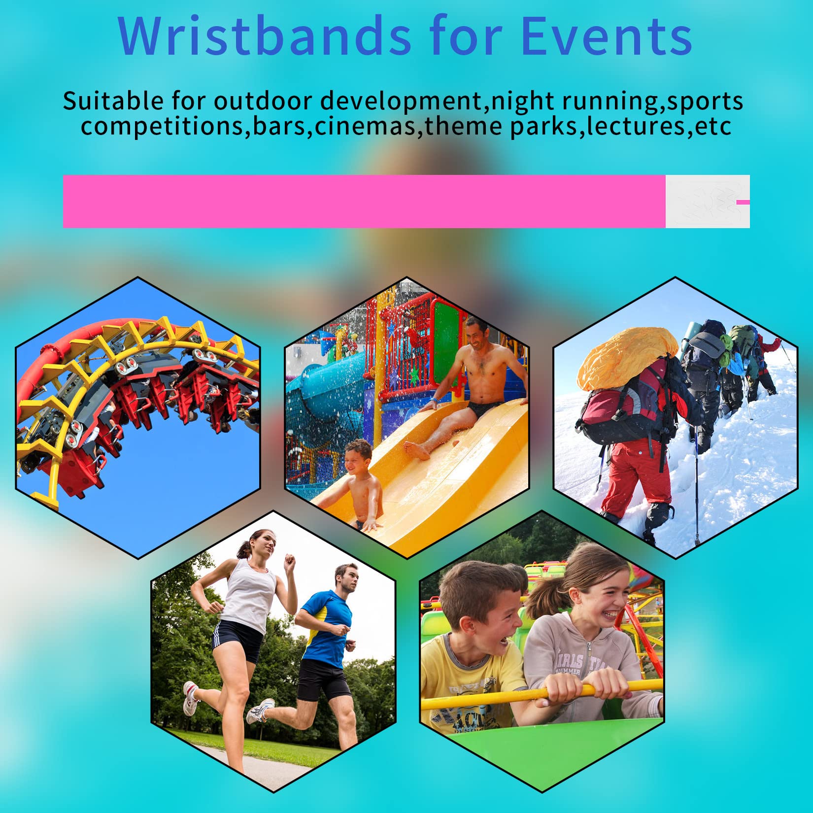 140 Piezas Pulseras Identificativas Impermeables de Papel para Eventos Fiestas