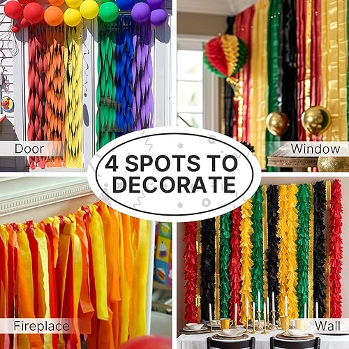 Vista 163 de PartyWoo Serpentinas de papel crepé verde, 6 rollos de 492 pies, paquete de papel crepé verde bosque esmeralda cazador para graduación, Navidad