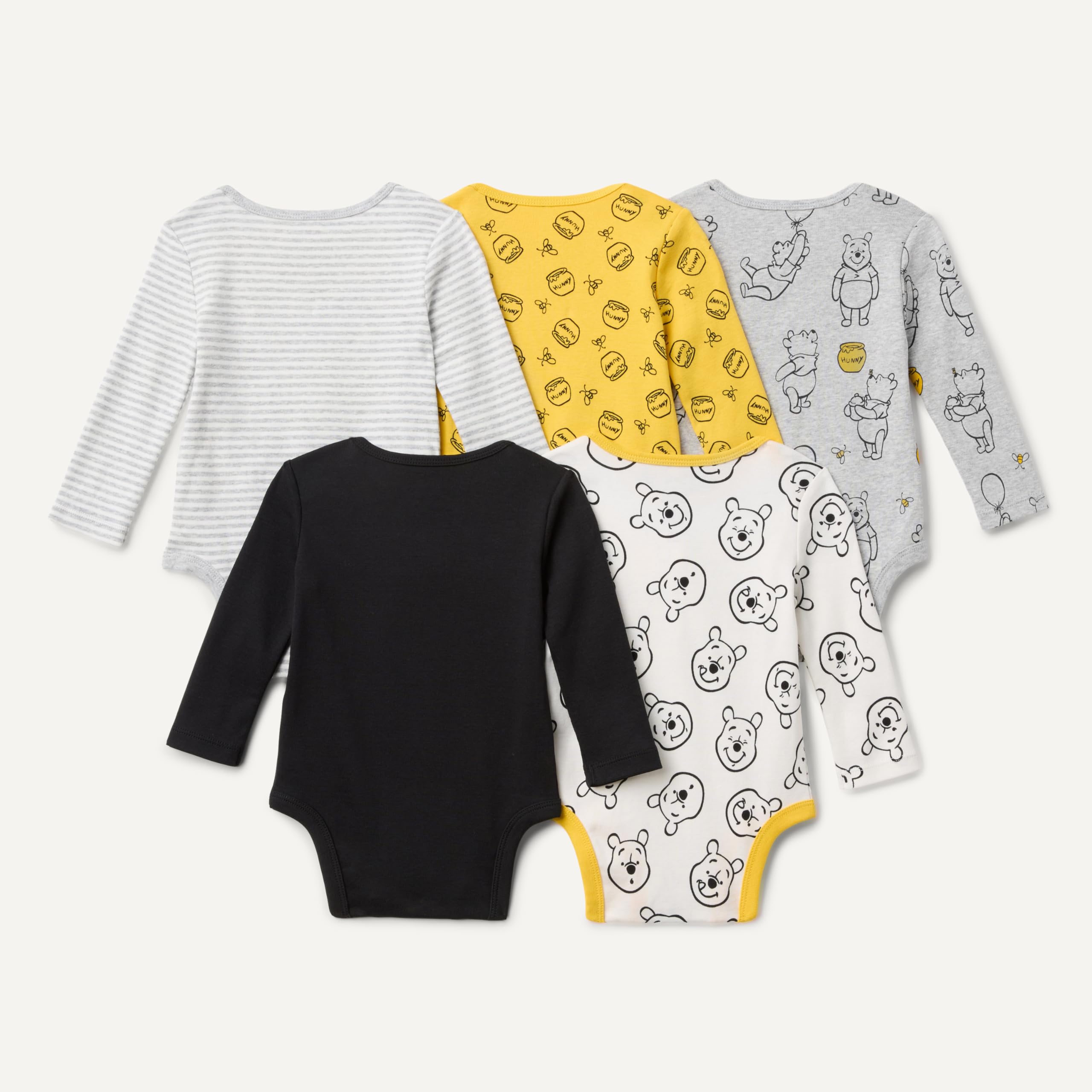 Amazon Essentials Disney | Marvel | Star Wars Body a Maniche Lunghe in Maglia di Cotone Unisex - Bambini e ragazzi, Confezione da 5