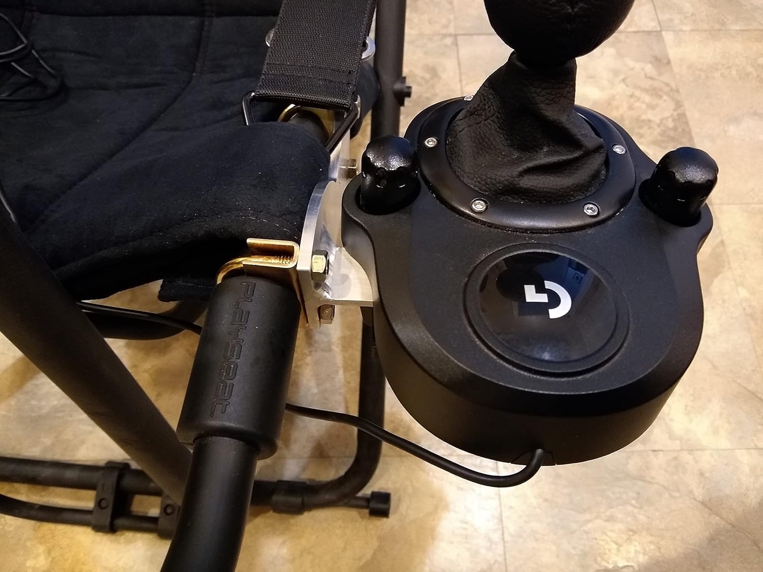 Xlerator XL65L Left shifter mount holder for Playseat Challenge for Logitech and Thrustmaster Shifters