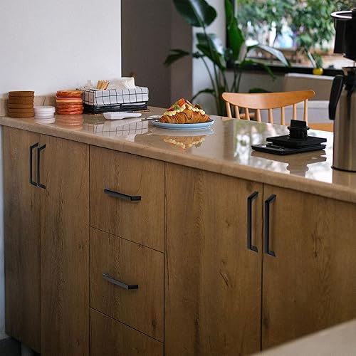 Miniatura 5 de Paquete de 1 tirador de armario de cocina con arco negro ZP2210 de 8-1316 pulgadas, herrajes sólidos para cajón, tocador, baño, tocador, puerta de