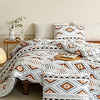 Vista 18 de Luxlovery - Juego de edredón azul neblina, tamaño matrimonial, minimalista, azul polvoriento, edredones de algodón suaves y transpirables, azul