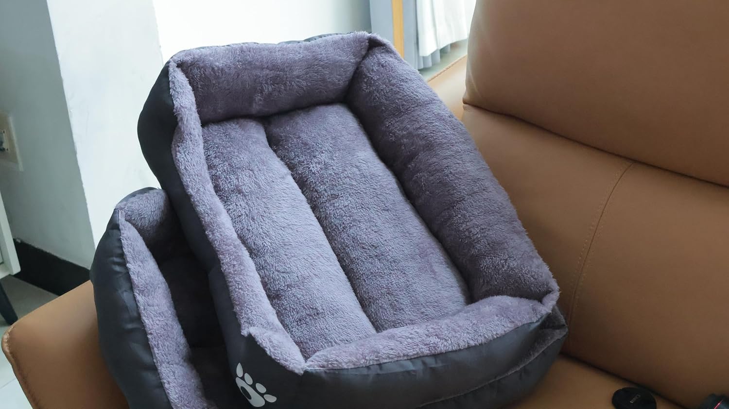 ATEVDO Grey Small Dog Cat Warm Soft Fluffy Bed Comfortable Non-Slip Washable Pet Puppy Cosy Bed 19×15 Inches 8 81vu g5uThL. AC SL1500