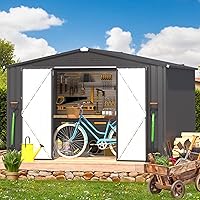 Vista 19 de AECOJOY Cobertizo de 5 x 3 pies, pequeños cobertizos de metal y espacio de almacenamiento al aire libre de 3 x 5 pies, pequeño cobertizo de metal