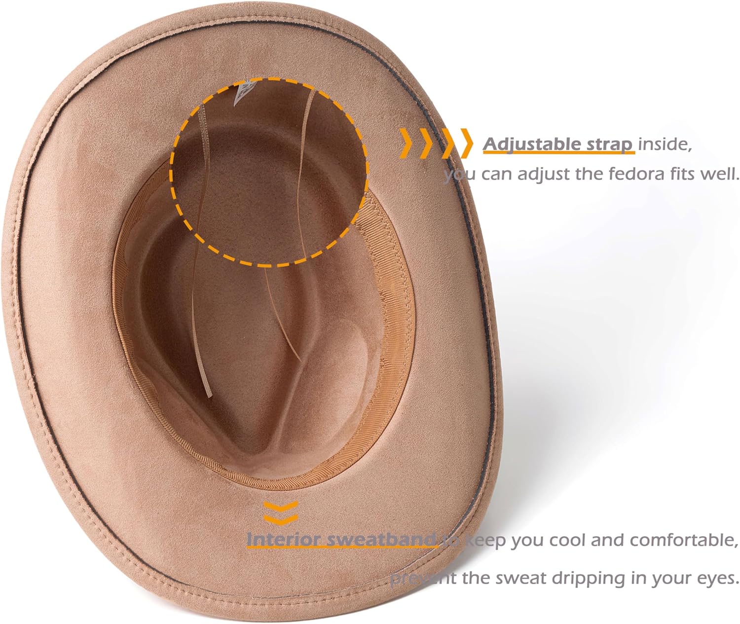 Suede Cowboy Hat for Women and Men Classic Western Cowboy Hats with Wide Brim - Image 3