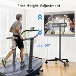 AX WABER Mobile TV Stand pour 23-60 pouces LCD LED Télévisions à écran plat/curvé, roulant TV Le panier tient jusqu'à 88Lbs Roulement TV Montage Max VESA 400x400mm