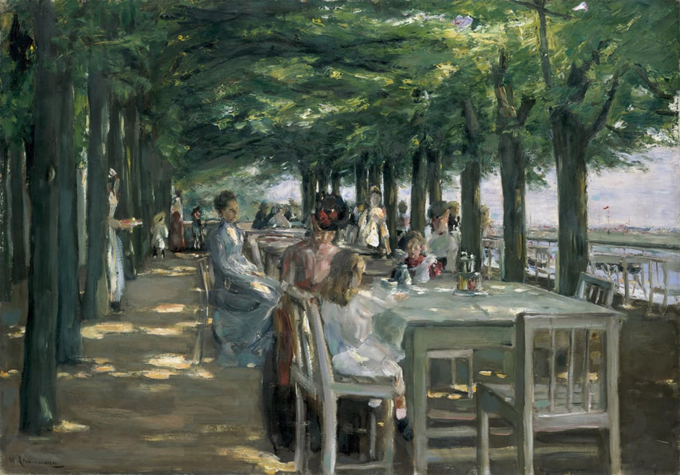 Serendipitp No Frame Retro Picture Poster Wall Art Pictures Painting The Terrace At The Restaurant Jacob In Nienstedten On The Elbe By Max Liebermann Wall Art Canvas Print For Wall Decor 60X90cm