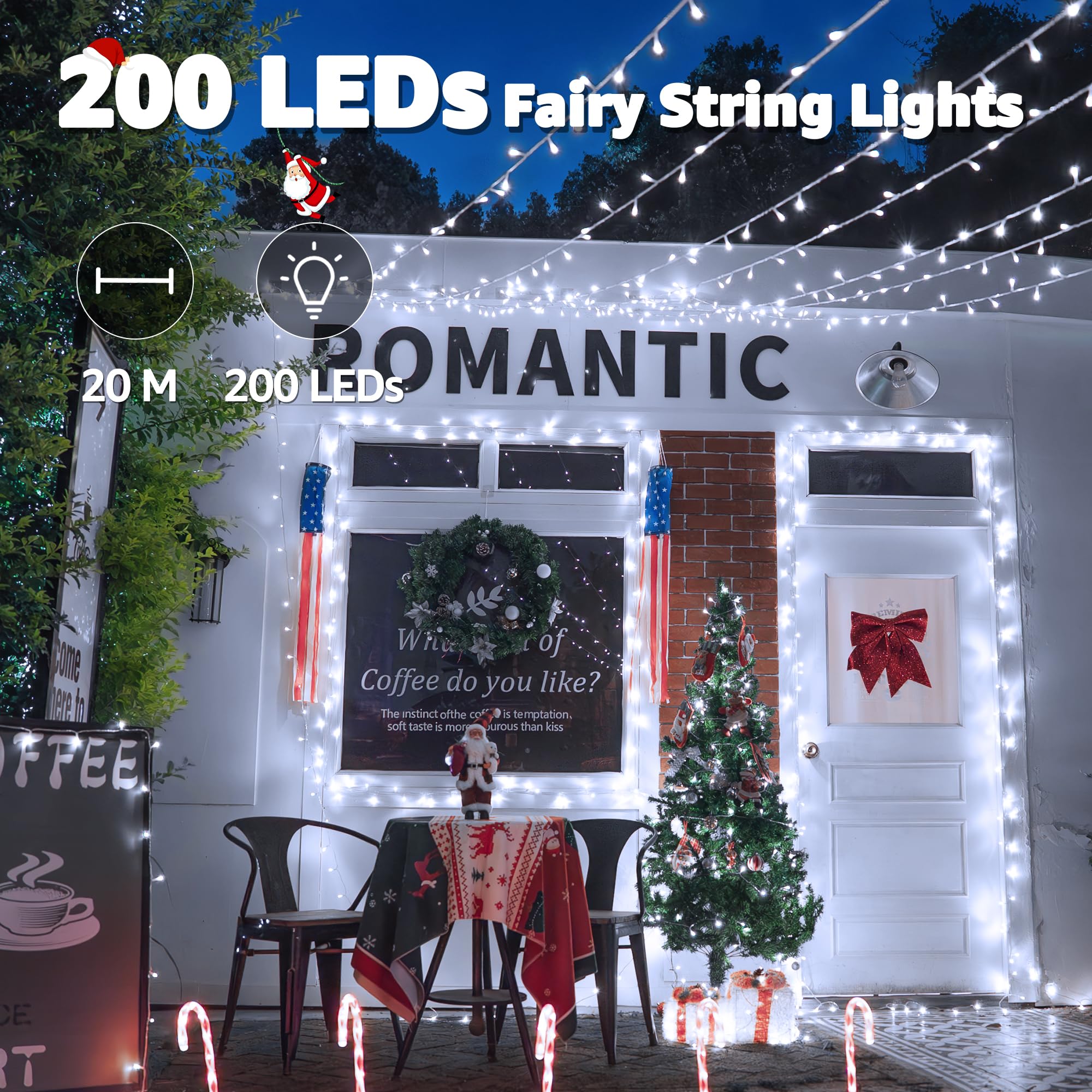 Hopexy Fairy Lights Plug in, 20m 200 LEDs Fairy Lights Mains Powered with Timer - Image 2
