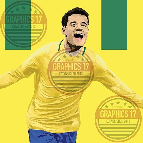 Miniatura 3 de Philippe Coutinho Poster - Brazil Soccer Art