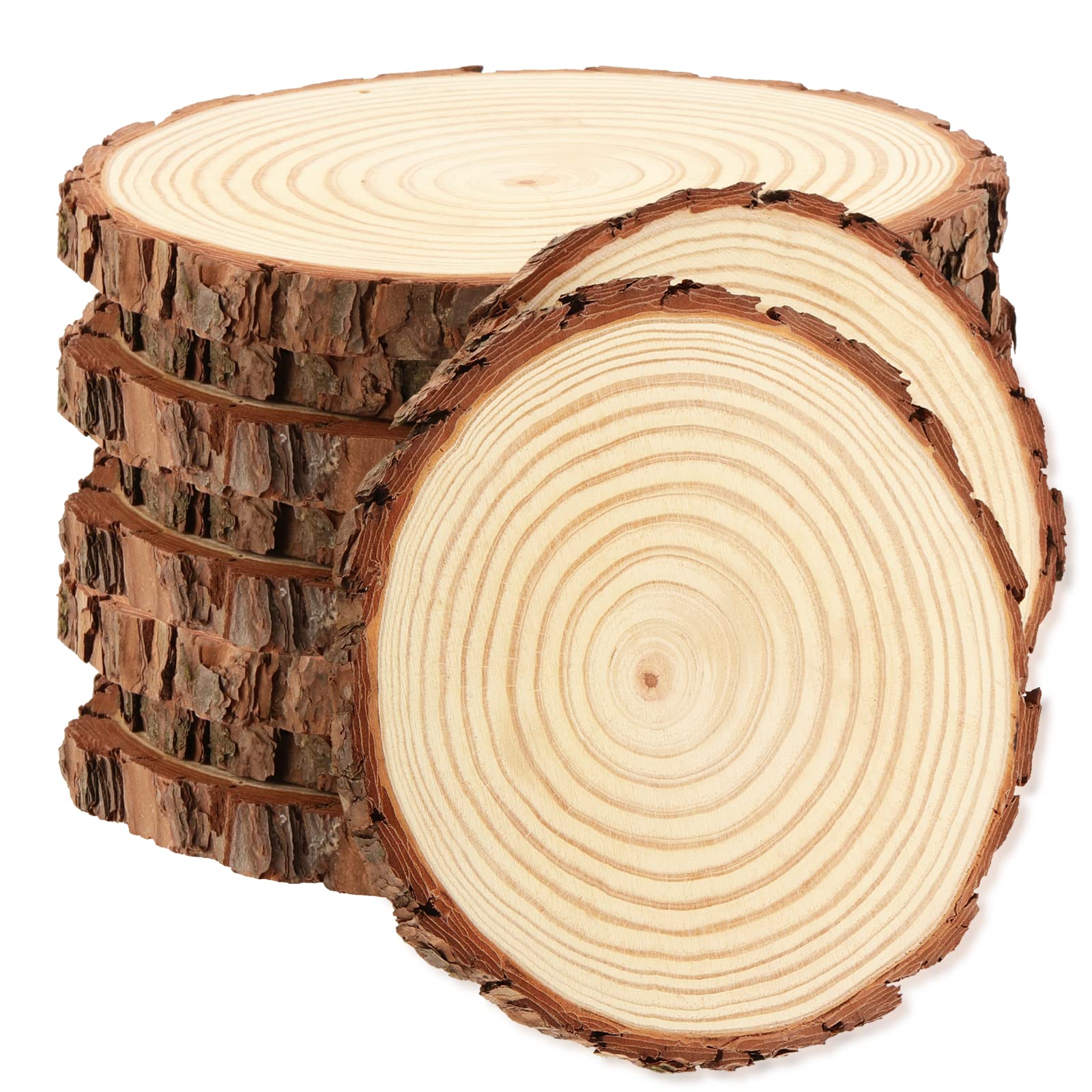 Spesse fette di legno naturale corteccia marrone basamento per torta matrimonio