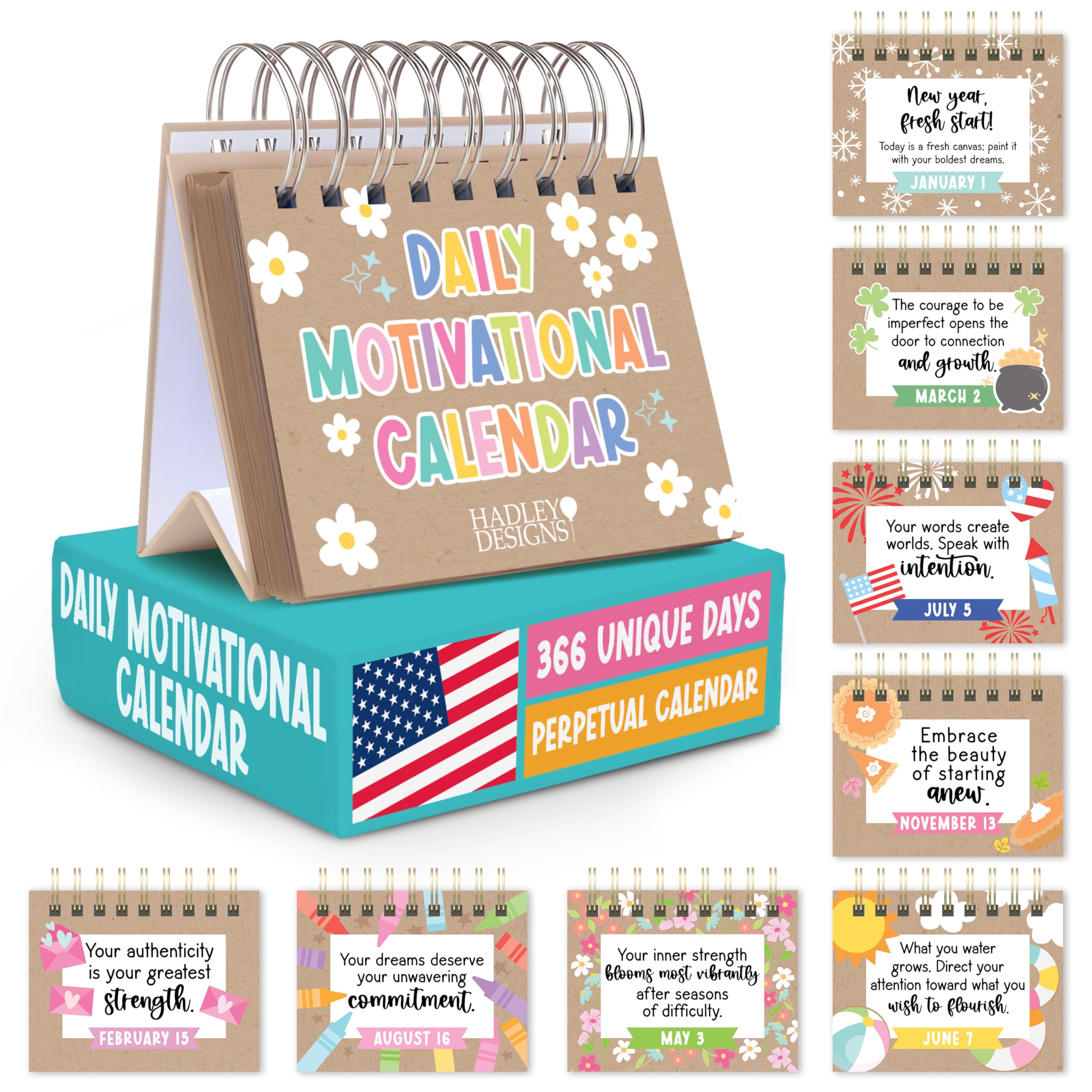 Locker.Ink | Elevate Your Holiday Spirit with These 15 Motivational Quotes Hadley Motivational Desk Calendar