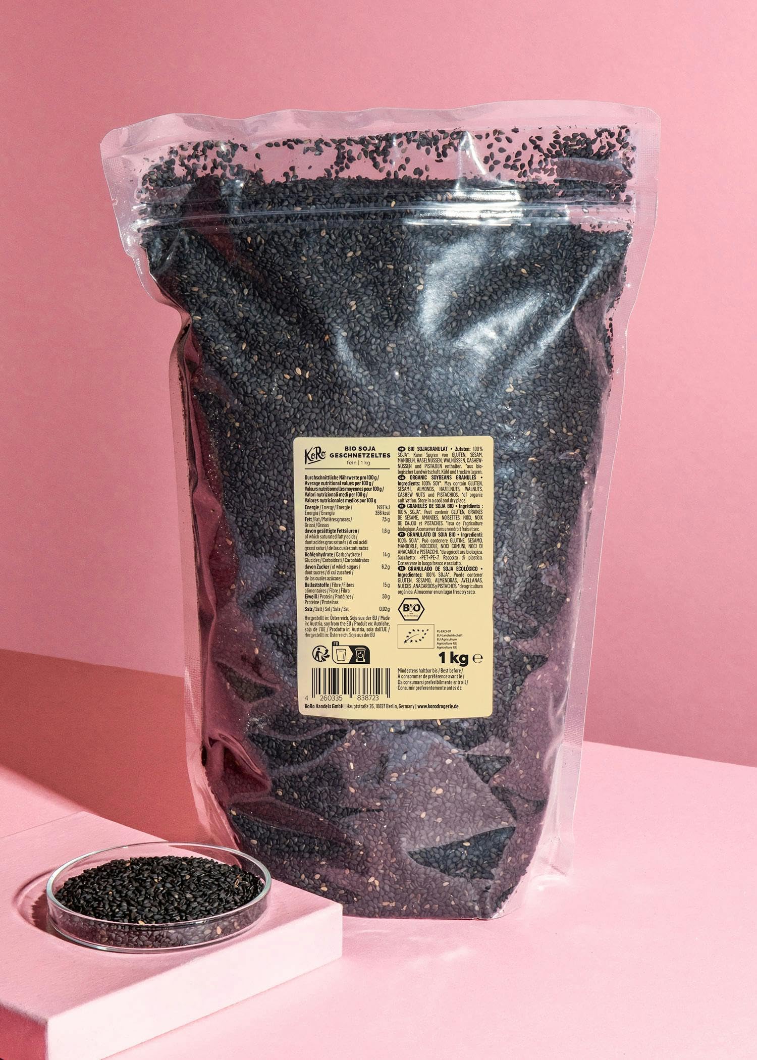 KoRo - Semi di sesamo neri bio 1,5 kg - Superfood ricco di nutrienti e dal sapore nocciolato - Alto contenuto di proteine