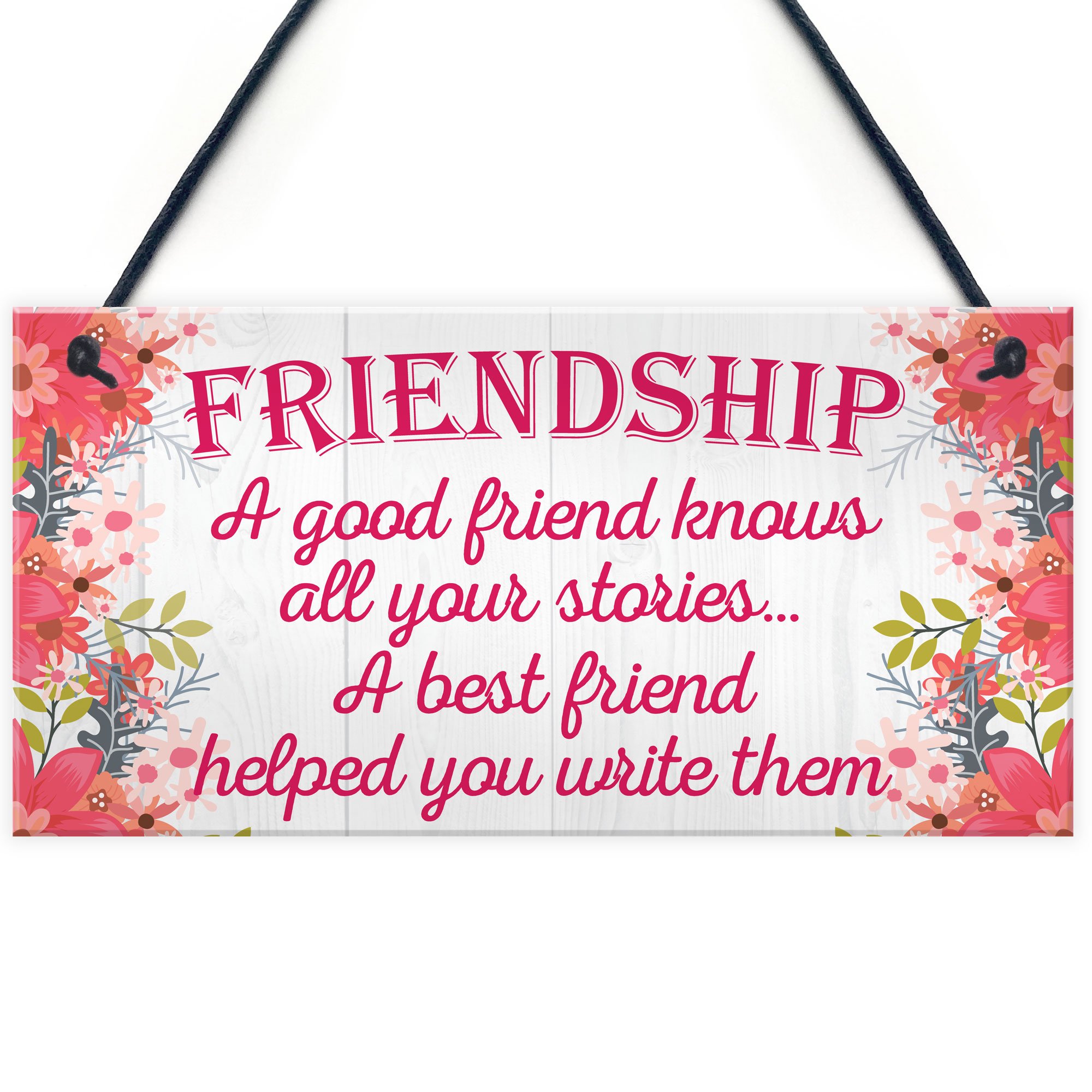 Red Ocean Friendship Stories Funny Best Friend Love Gift Hanging Plaque Good Friends Family Sign