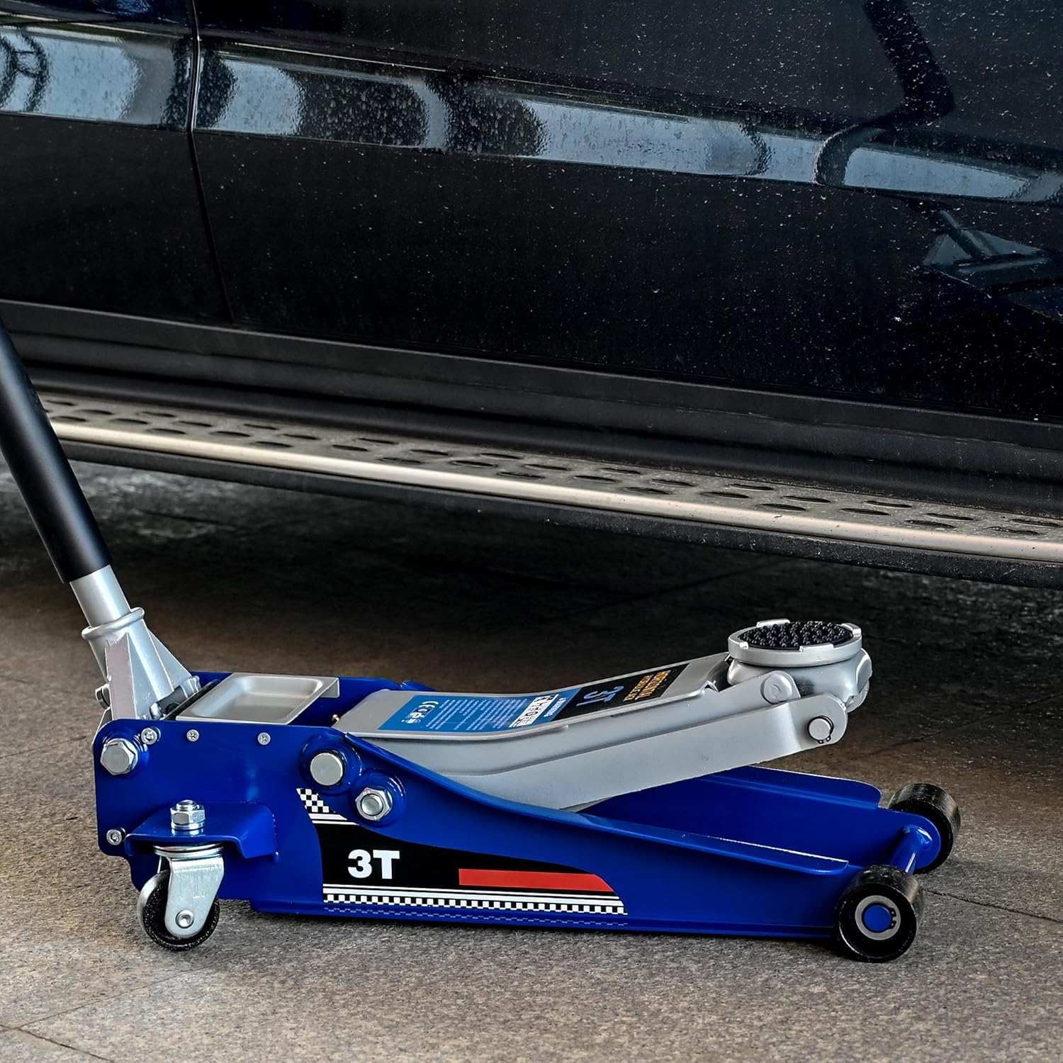 3 Ton Low Profile Hydraulic Floor Jack, Heavy Duty Steel Dual Piston Quick Lift Pump, CE Certified