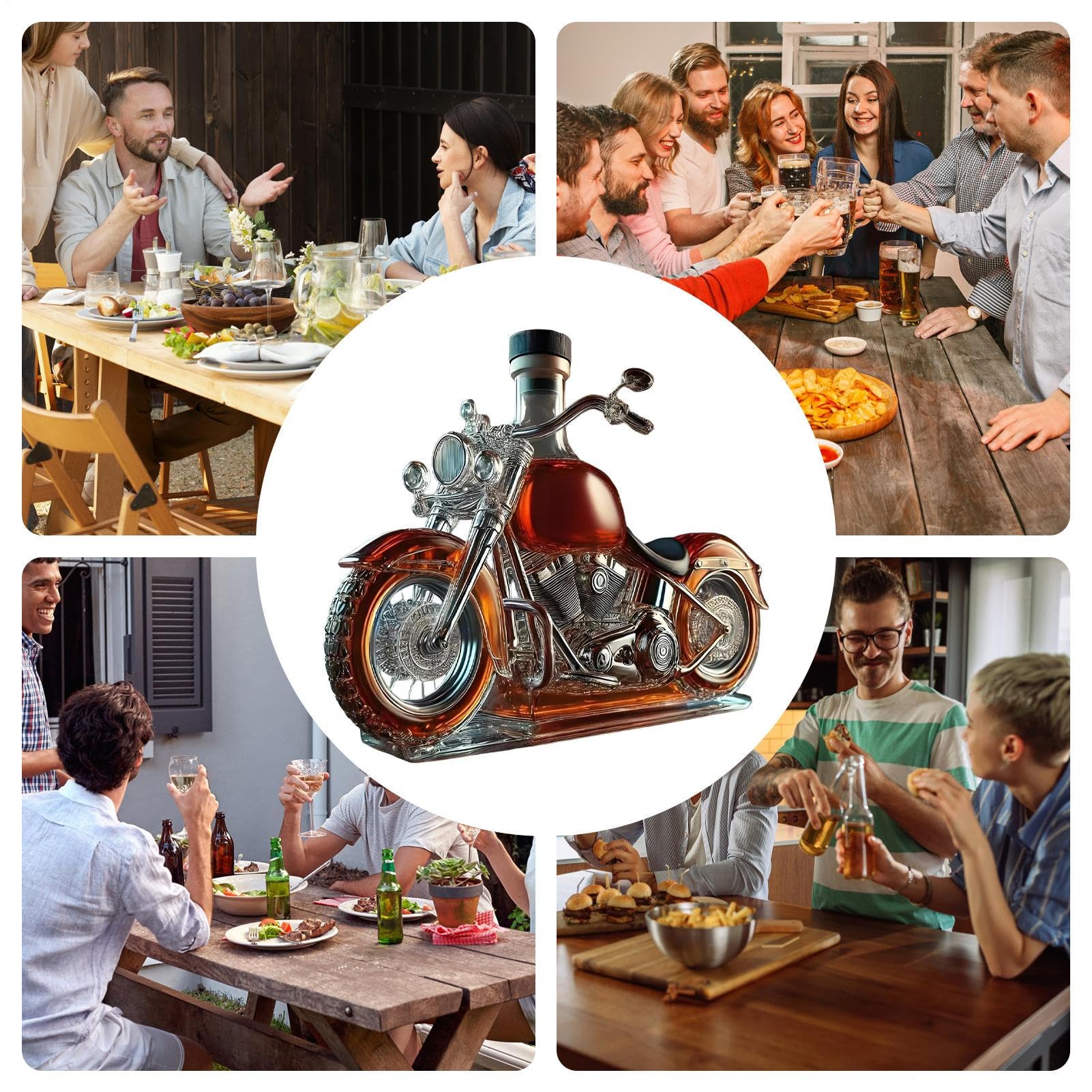 Karafka do whisky Cruiser Motorbike, unikalny prezent urodzinowy, rocznicowy, wprowadzenie si? do domu dla niego, m??a, dziadka, zestaw karafek alkohol do wódki, szkockiej, burbonu, wina w