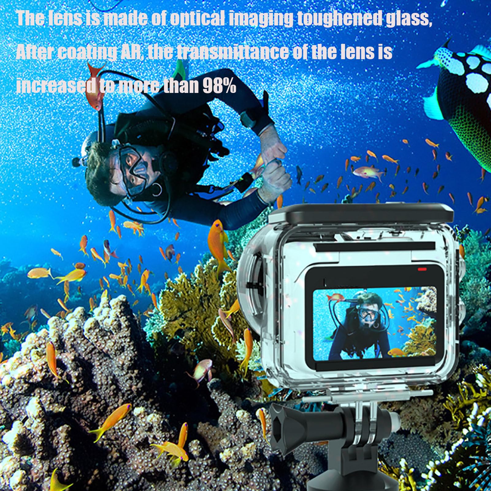 Custodia Impermeabile Per Insta360 GO 3 – Fino A 60 Metri, Dive Housing In Policarbonato Con Vetro Temperato, Per Immersioni E Sport Estremi