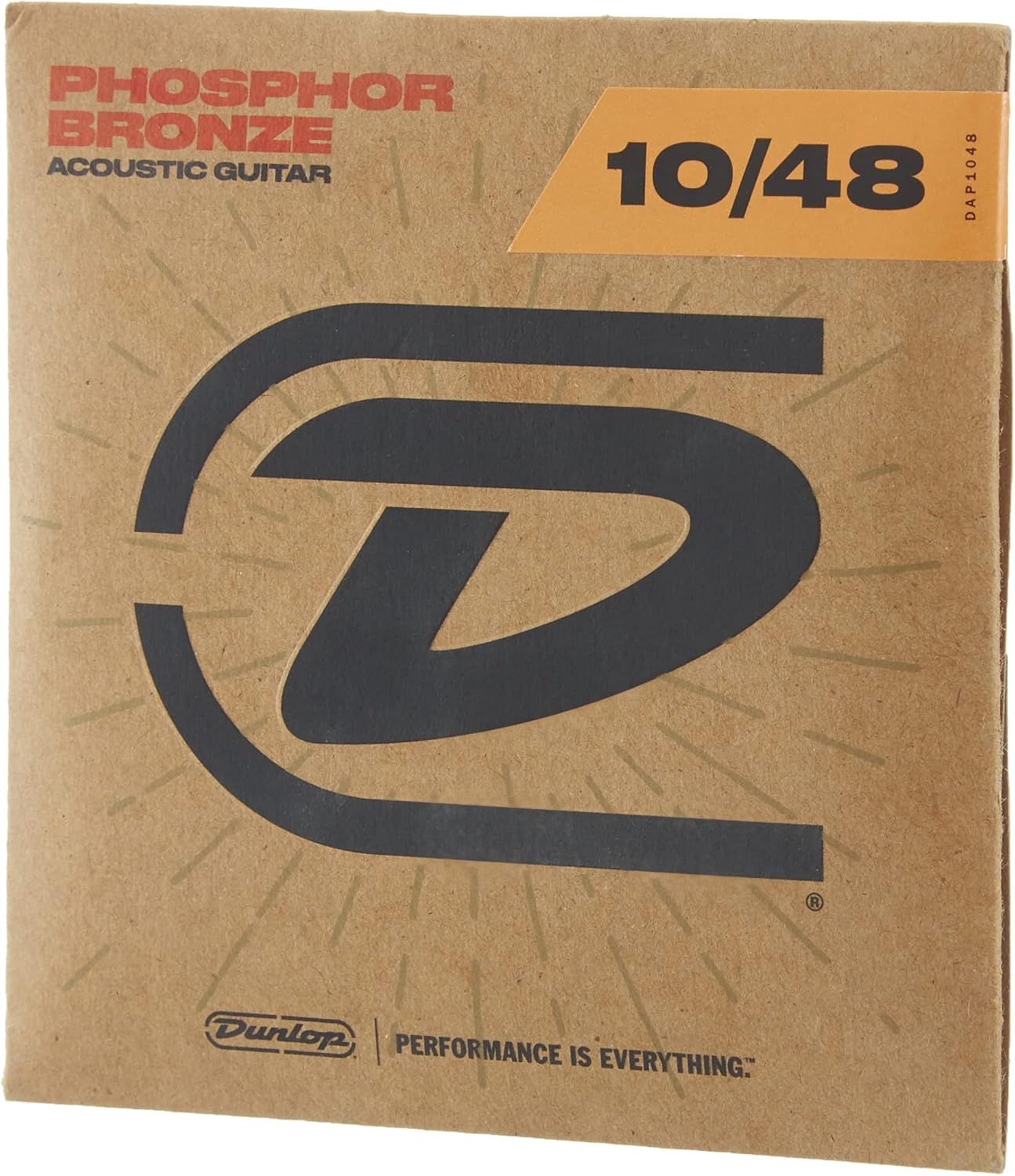 Dunlop DAP1048 Acoustic Phosphor Bronze Guitar Strings, Extra Light, .010–.048, 6 Strings/Set