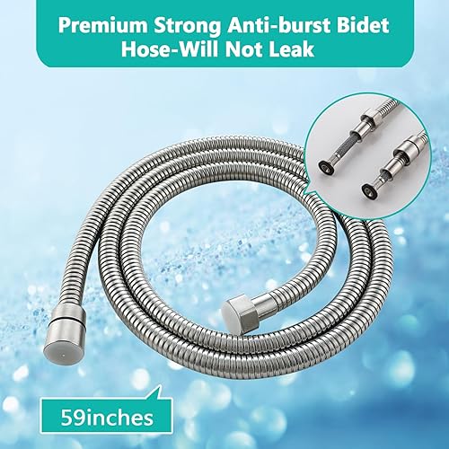 Miniatura 5 de BARROCK Grifo rociador de bidé de agua caliente para inodoro con válvula de latón caliente y fría, juego de accesorios de bidé de mano redondo de