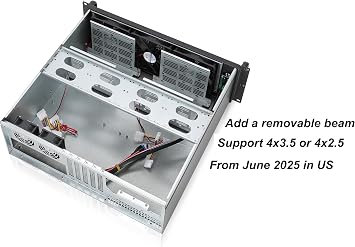 RackChoice 3U Rackmount Server Chassis ATX/Micro ATX/Mini-ITX (8x3.5 or 6x3.5+2x2.5,with Front 3x120mm Fan Support Standard ATX PSU or SFX PSU (Using the ATX to SFX Bracket with Chassis)
