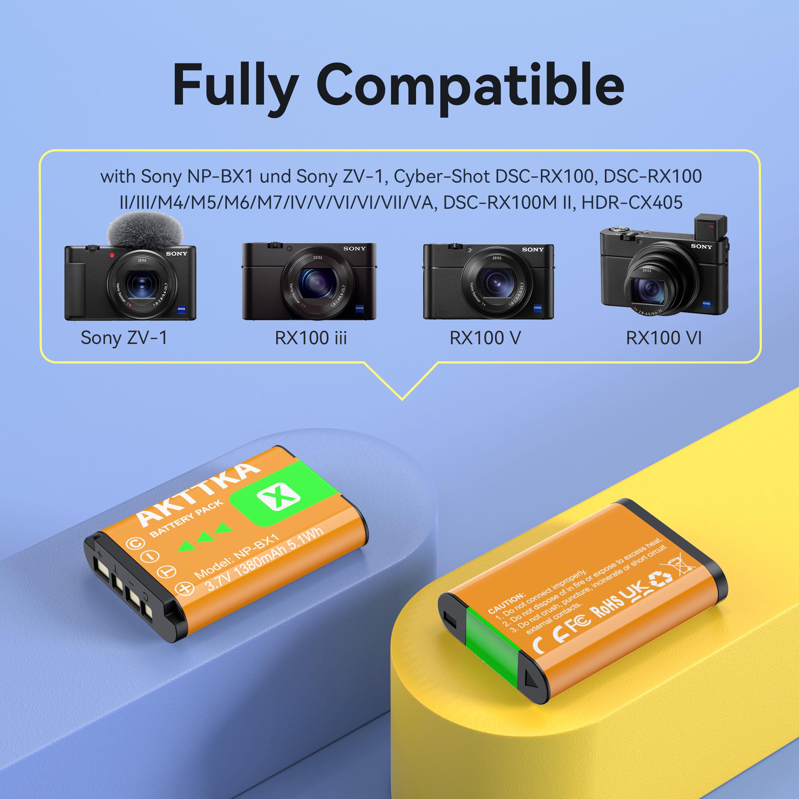 Newmowa Doppio Caricatore Rapido per Sony NP-BX1 / M8, NP-BY1 e Sony Cyber-shot DSC-RX100, DSC-RX100 II, DSC-RX100M II, DSC-RX100 III, DSC-RX100 IV, DSC-RX100 V, DSC-RX100 VII, HDR -CX405