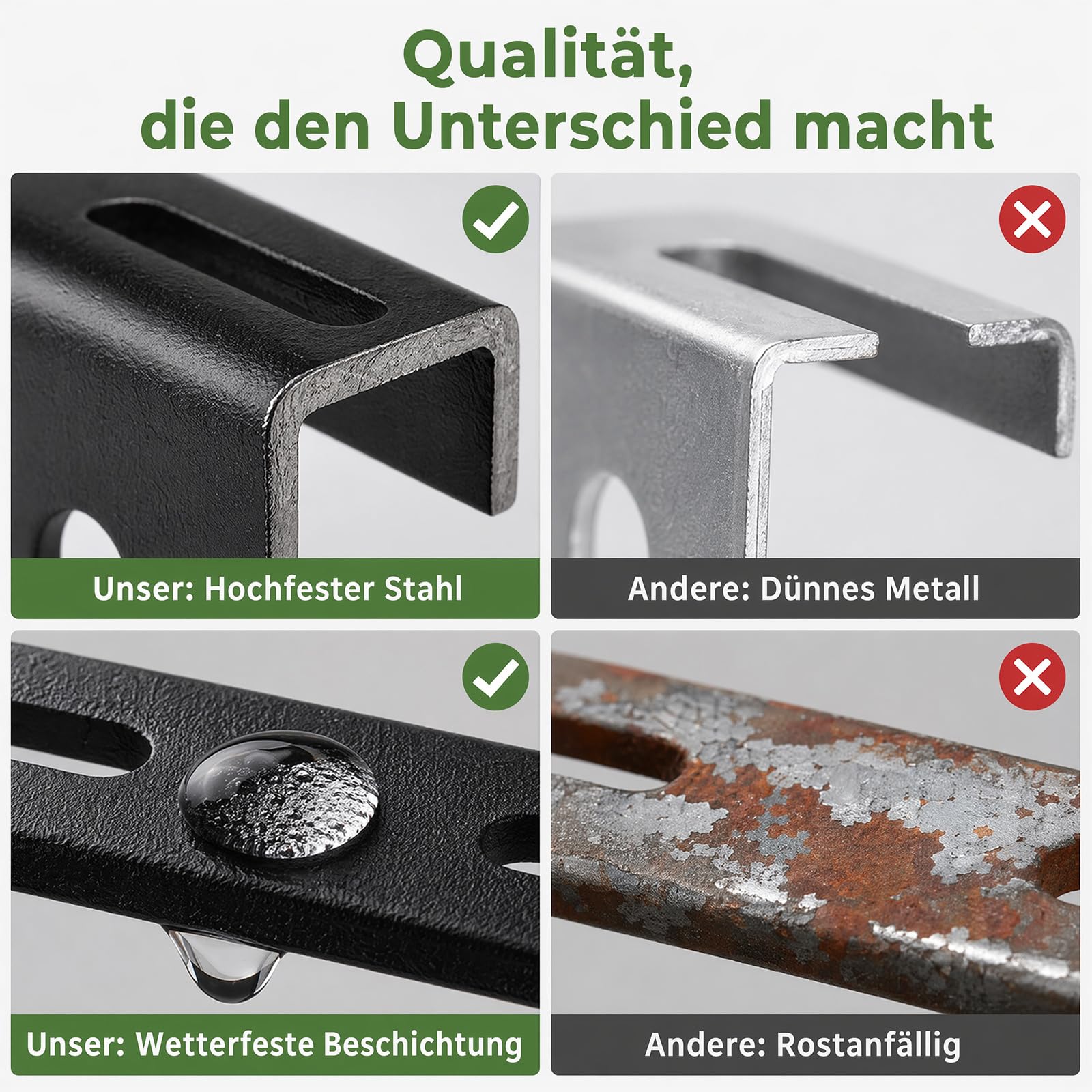 Verstellbare Blumenkastenhalterung 3mm Massiver Stahl fürGeländer bis 21cm | 2 Schwerlast-Halterungen für Große Pflanzkästen – Rostfrei & Wetterfest – Schwarz Geeignet für Balkone, Gärten usw