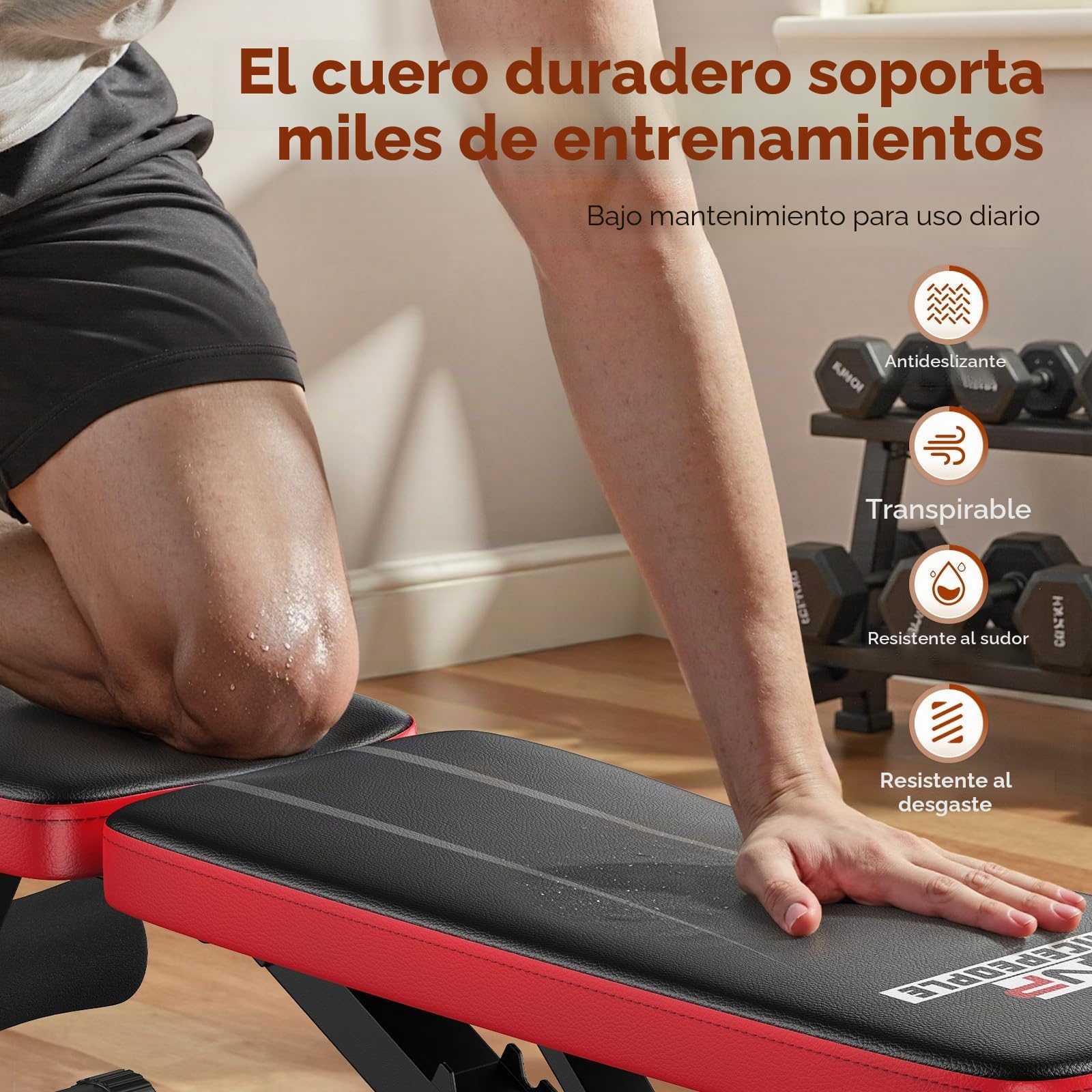 Nicepeople - Banco de pesas ajustable para gimnasio en casa, banco de entrenamiento con capacidad de 300 kg y 8 respaldos para pecho, hombros y brazos, banco de fuerza compacto y plegable para