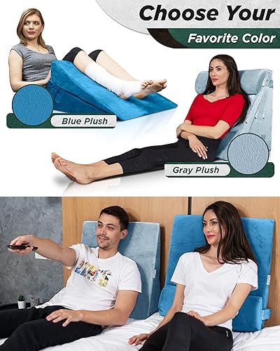 Miniatura 9 de Lunix Orthopedic 5pcs Wedge Pillow Set with Extra Washable Cover – Adjustable Memory Foam for Back, Legs, Acid Reflux & Recovery – Bundle & Save 10%