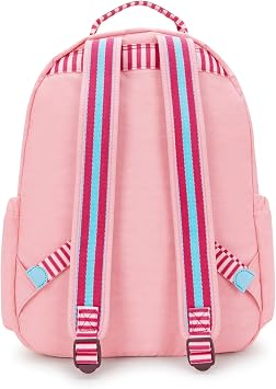 Kipling Women's Seoul 15 Laptop Backpack, Durable, Roomy with Padded Shoulder Straps, Built-in Protective Sleeve, Coral Sea C, 12.75''L x 17.25''H x 8''D, Seoul 15 Laptop Backpack, Durable, Roomy