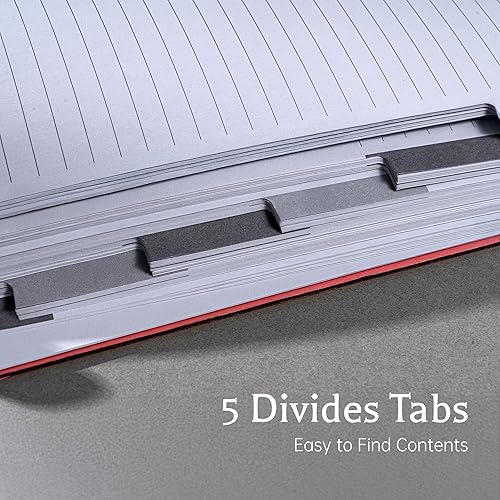 Miniatura 3 de Yoment Cuaderno de espiral con pestañas de 8 x 10 pulgadas, cuaderno de espiral de tapa dura con divisor de 5 asignaturas, cuaderno de espiral
