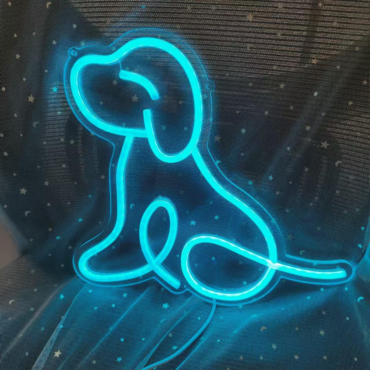 Xusdamyj Dog Neon Sign, Lovely Puppy, Neon Sign, 30cm x 30cm x 1cm (11.8in x 11.8in x 0.39in), Wall Mount, Glam, USB Powered