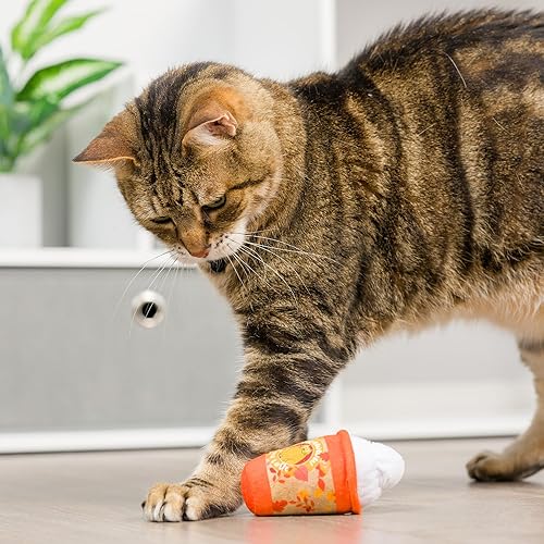Miniatura 4 de Huxley & Kent Meowww Spice Latte - Juguete de peluche para gatos  Temporada de otoño fuerte relleno de hierba gatera  Juguete interactivo para