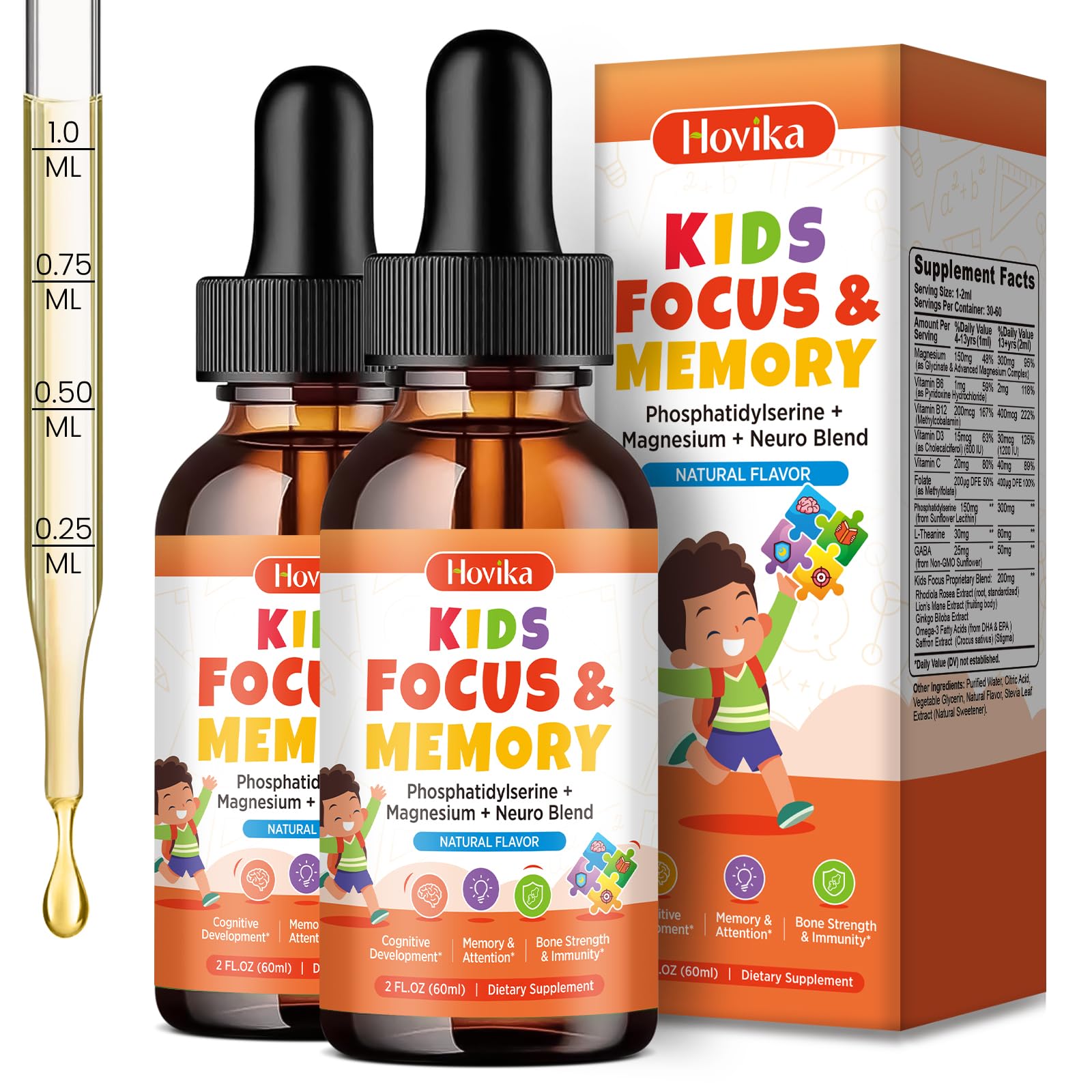 Kids Focus and Attention Supplements with Phosphatidylserine, L-Theanine, Omega-3 & Magnesium Glycinate - Kids Brain Vitamins Liquid Drops - Supports Concentration, Memory, Sleep & Mood, Strawberry — Amazon image 14