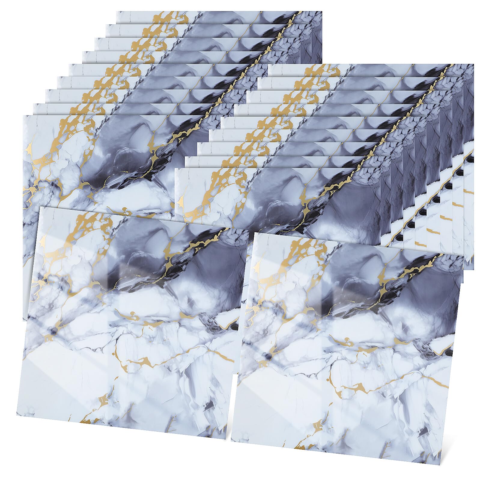 40 Pièces Peel And Stick Marble Wall Tiles Self-adhesive Panels For Kitchen Bathroom Ceiling Renovation And Easy DIY Home Decor