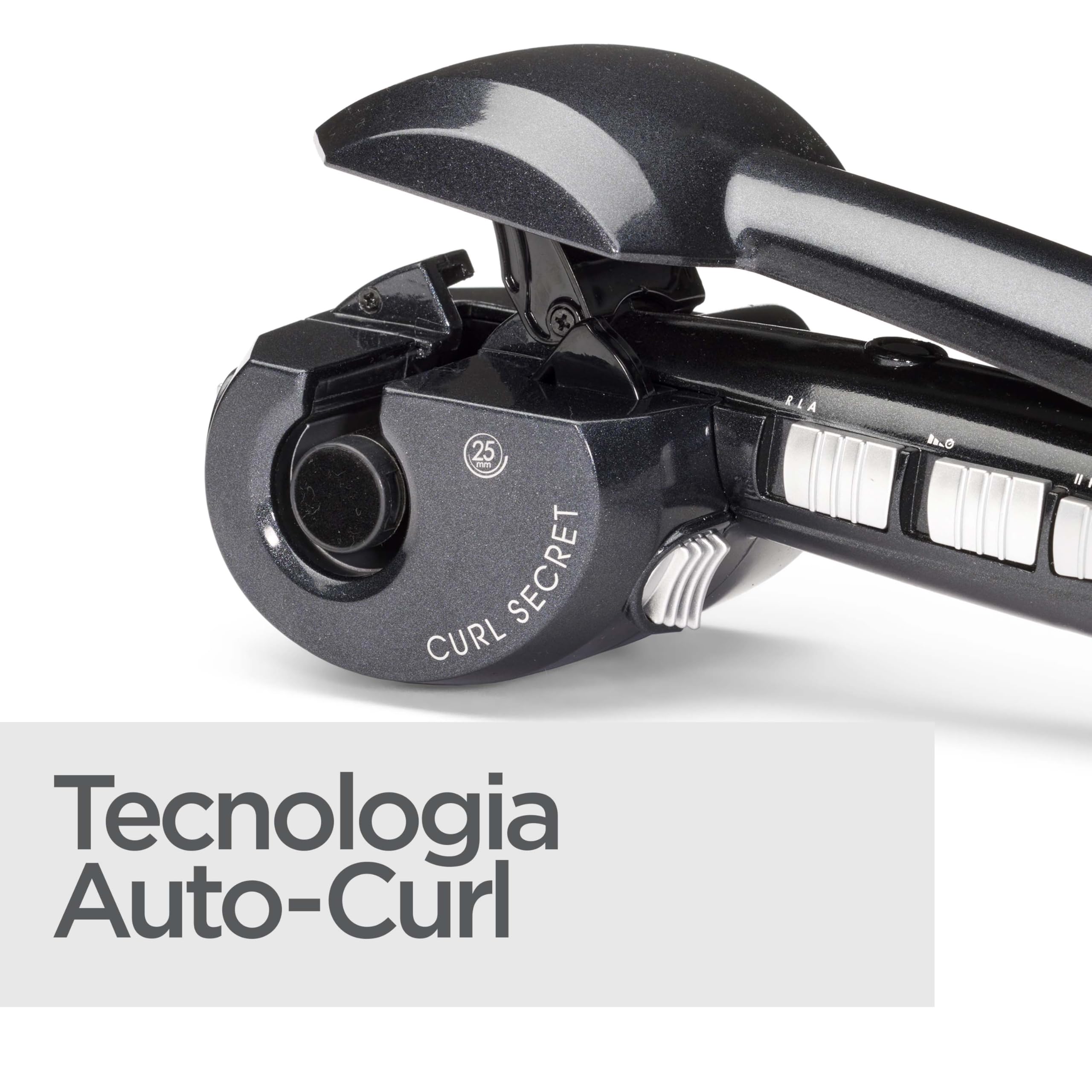 BaByliss Curl Secret Ionic 2, Arricciacapelli automatico, 2 cilindri intercambiabili, Temperature da 190°C a 230°C, Nero, 25-35 mm, C1300E