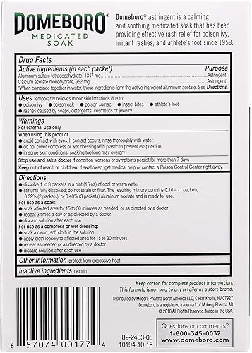 Domeboro Paquetes de polvo de solución astringente - 12 paquetes, paquete de 6
