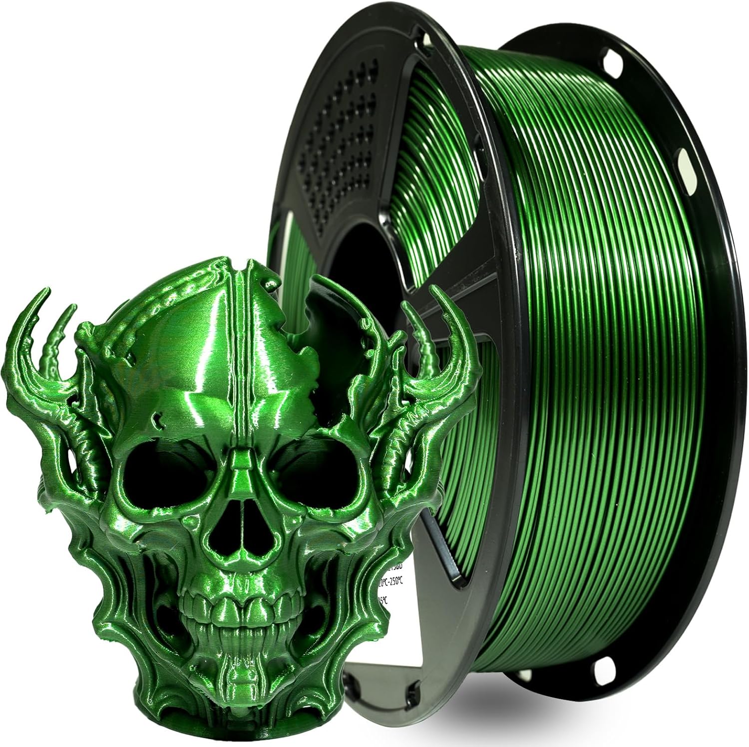PETG Filament 1.75mm Metallic Green, with Metallic Shimmer, 1kg (2.2lbs), Enhanced Toughness, Dimensional Accuracy +/- 0.02mm, No Tangle, No Clog, Vacuum Packaging, Fit for Most FDM 3D Printer