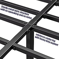 Vista 9 de Hunlostten 14in High King Bed Frame No Box Spring Needed, Heavy Duty King Platform Bed Frame with Round Corners, Easy Assembly, Noise Free, Black