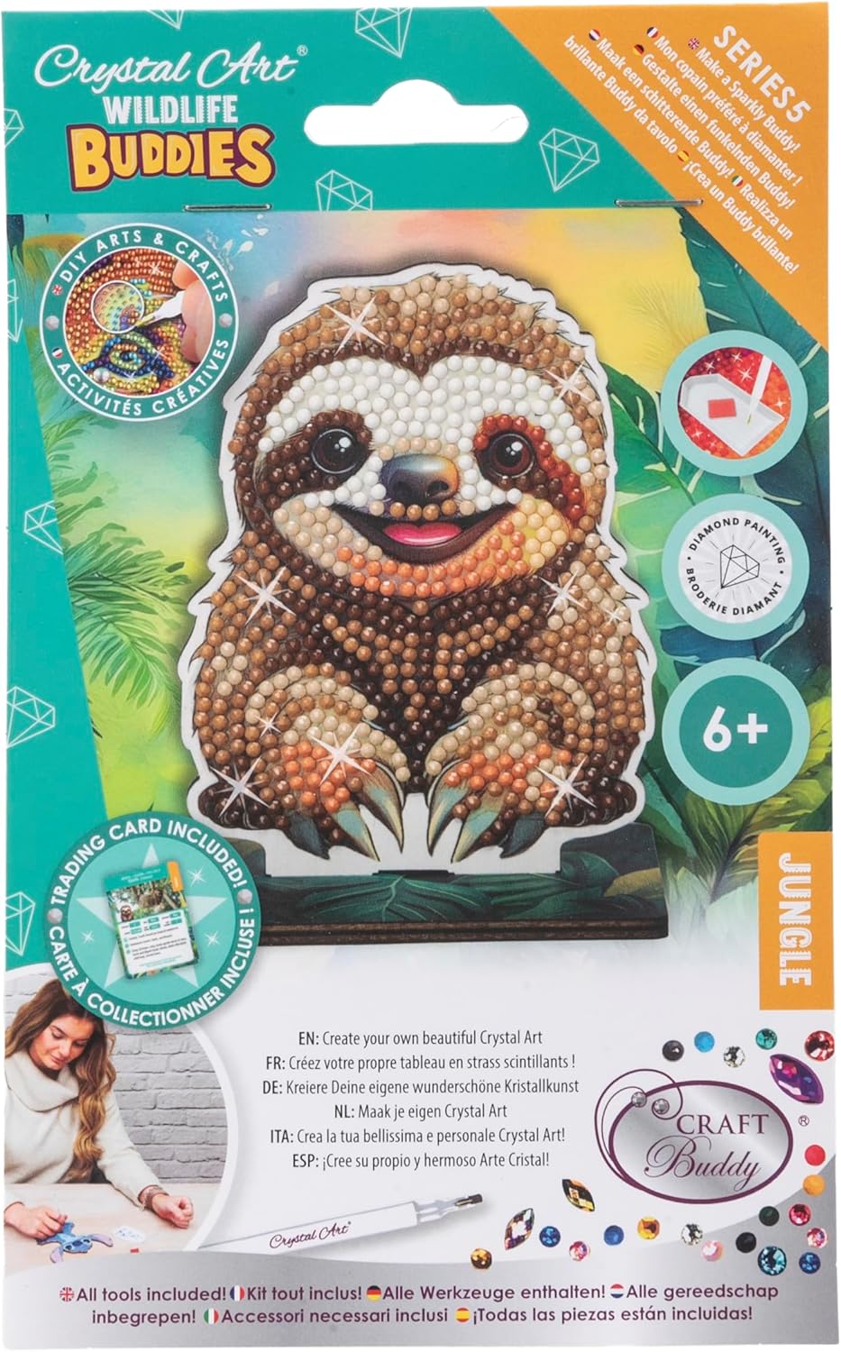 CRYSTAL ART Sloth Wildlife Buddies Kit Craft Buddy
