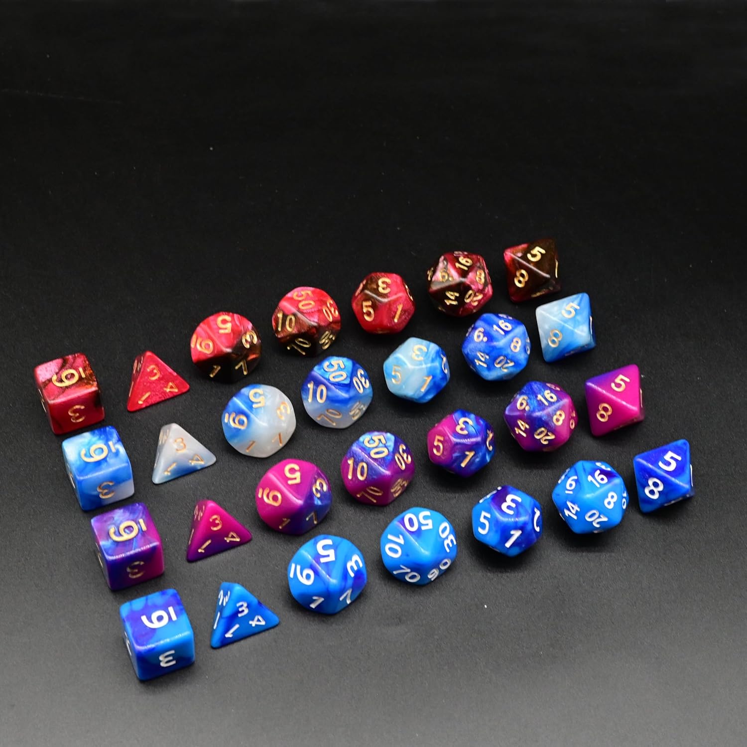 Dungeons and Dragons Role Playing Dice, D&D Dice, Set DND Dice, Polyhedral Dice with Metal Box, D&d Dice Set with Box (Blue-Purple)